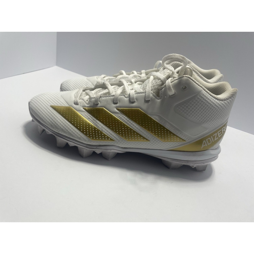 Adidas Adizero Impact.2 Molded Mens Size 8.5 White Gold Running Football Cleats